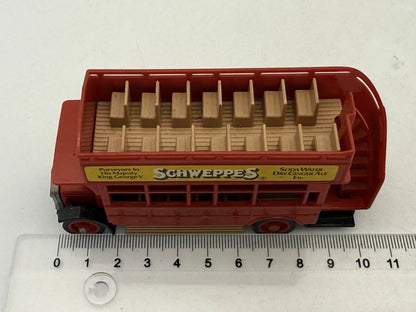 A.E.C. 8' TYPE BUS 1922 Matchbox 1982 Czerw. 1:64 Made in England Schweppes – zdjęcie 6
