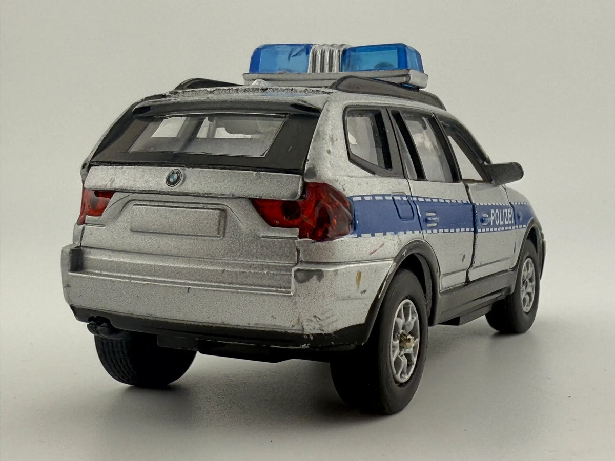 BMW X5 POLIZEI SUV, Dickie Toys, Die cast 203712002, Srebrny 1:43, Resoraki – zdjęcie 6