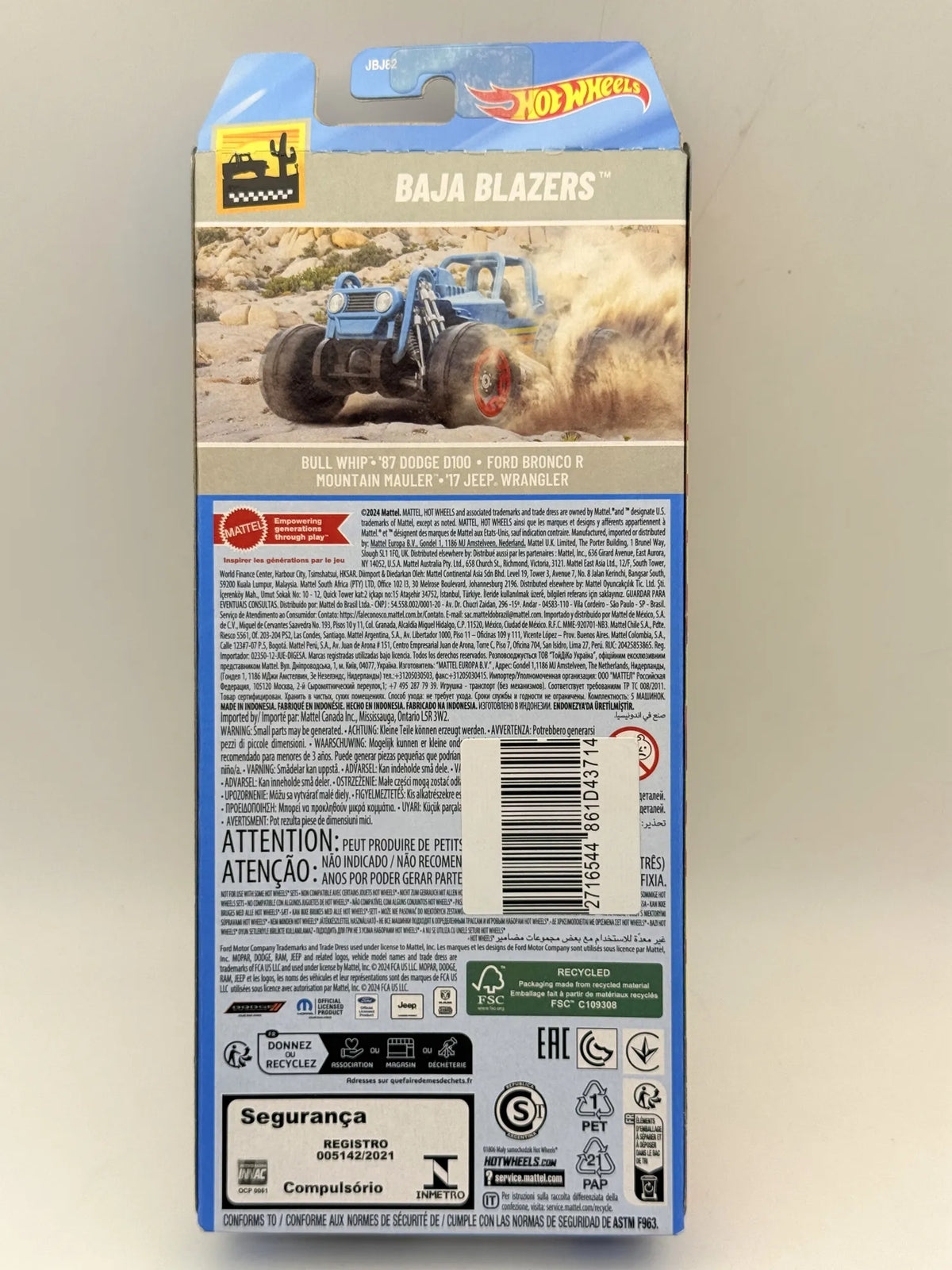 5 PAK BAJA BLAZERS, 5 Pack Hot Wheels 2024, Die cast JBJ82, 1:64, Resoraki – zdjęcie 6