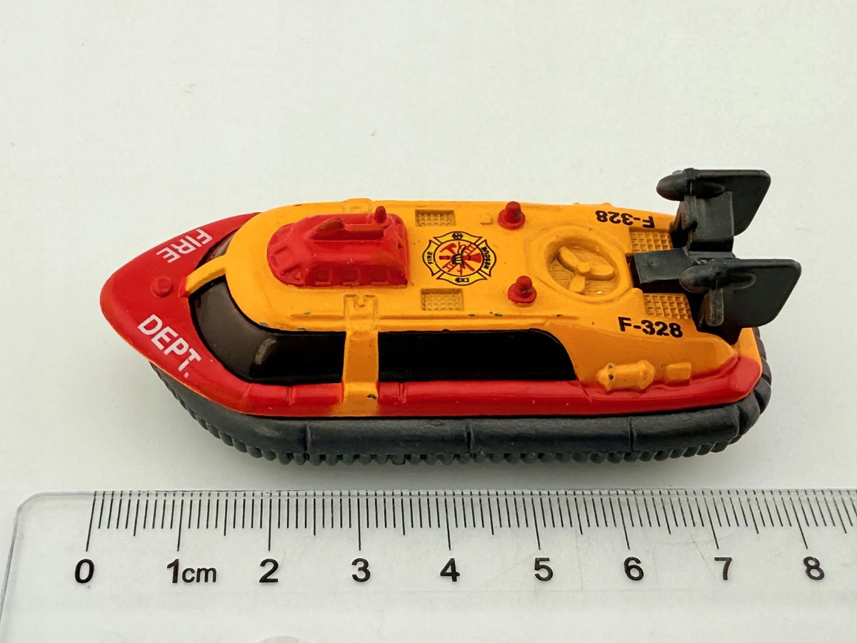 HOVERCRAFT, Poduszkowiec FIRE DEPT F-328 Die cast 07/10 Żółto-Czerwony 1:64 – zdjęcie 6
