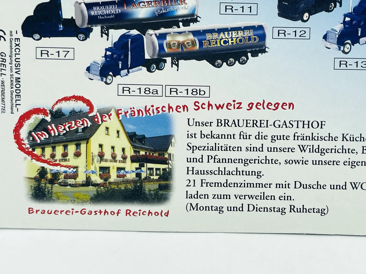 Scania Cysterna Grell 1:87 Niebieski Blister Brauerei Reichold Hochstah – zdjęcie 7
