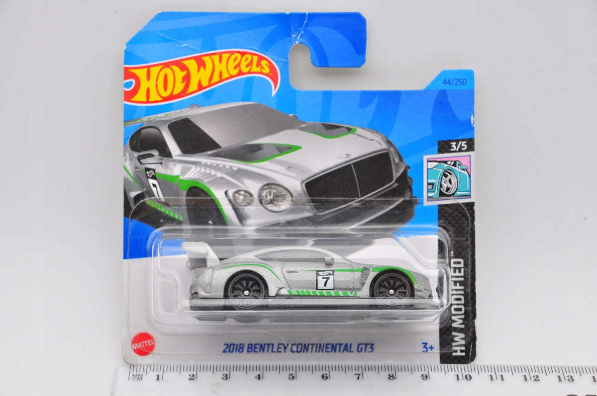 Bentley Continental Gt3 Mainline Hot Wheels 2015 Srebrny 1:64 – zdjęcie 6