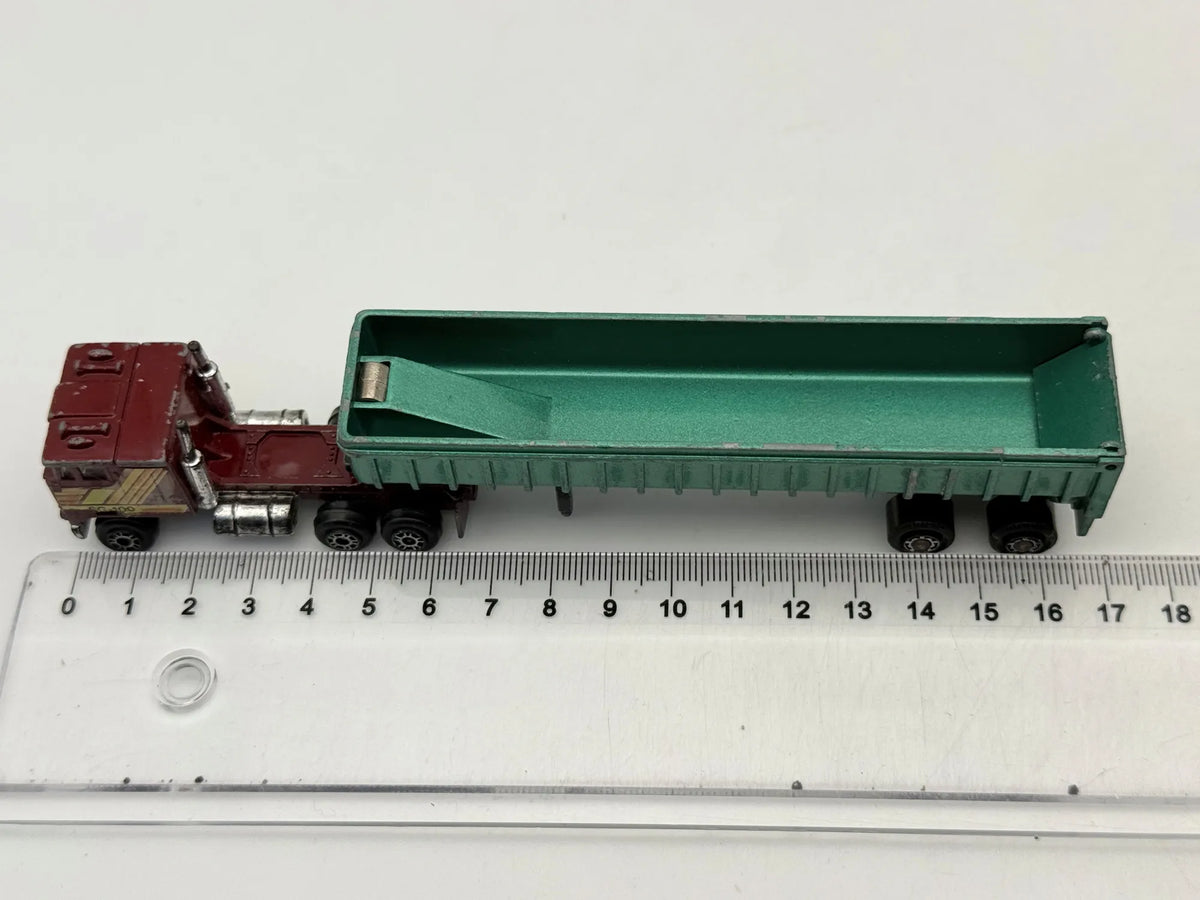 KENWORTH K100 COE Z NACZEPĄ WYWROTKA, Yatming Ok. 1983, Die cast, 1:90 – zdjęcie 6