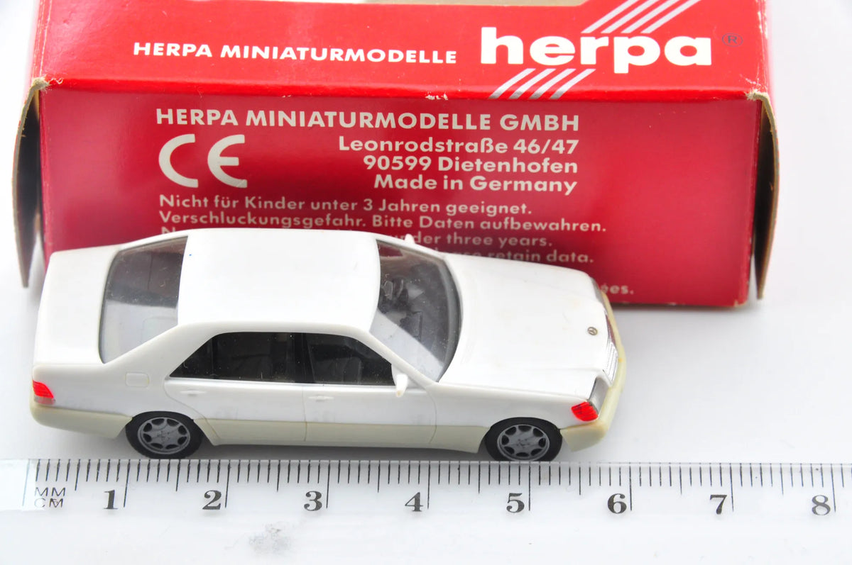 Mercedes-Benz 600 Sel, Herpa, Made in Germany, Die cast Resoraki Biały 1:87 – zdjęcie 6