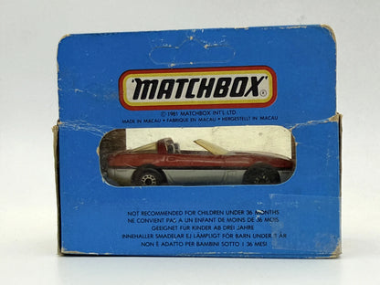 '83 CORVETTE Mainline Matchbox 1981 Czerwony 1:64 Made in Macau – zdjęcie 6