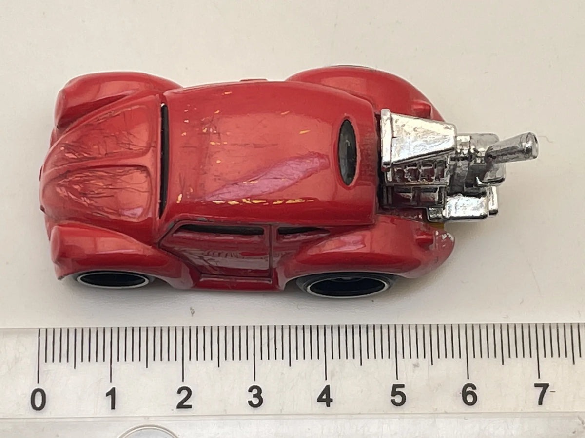 VOLKSWAGEN BEETLE, Garbus, Hot Wheels 2010, Die cast K19, Czerwony, 1:64 – zdjęcie 6