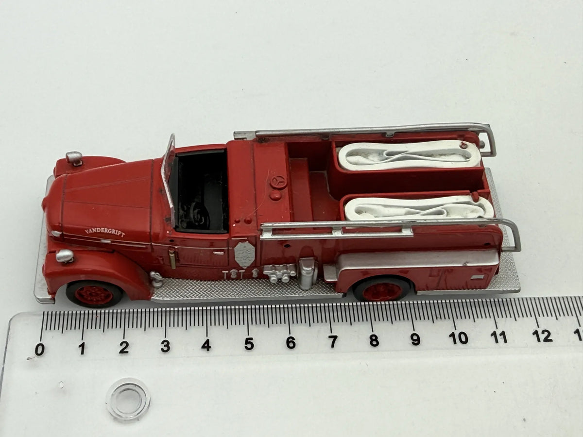 1952 SEAGRAVE, Straż pożarna, Amer Com, Made in Usa, Die cast Czerwony 1:64 – zdjęcie 6