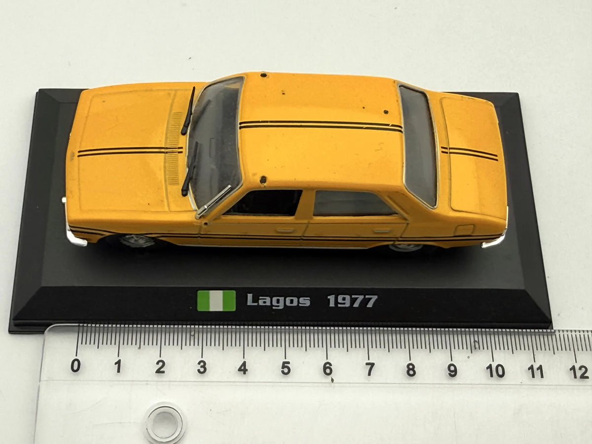 PEUGEOT 504 TAXI LAGOS 1977, AmerCom 1977, Die cast, Żółty, 1:43, Resoraki – zdjęcie 6