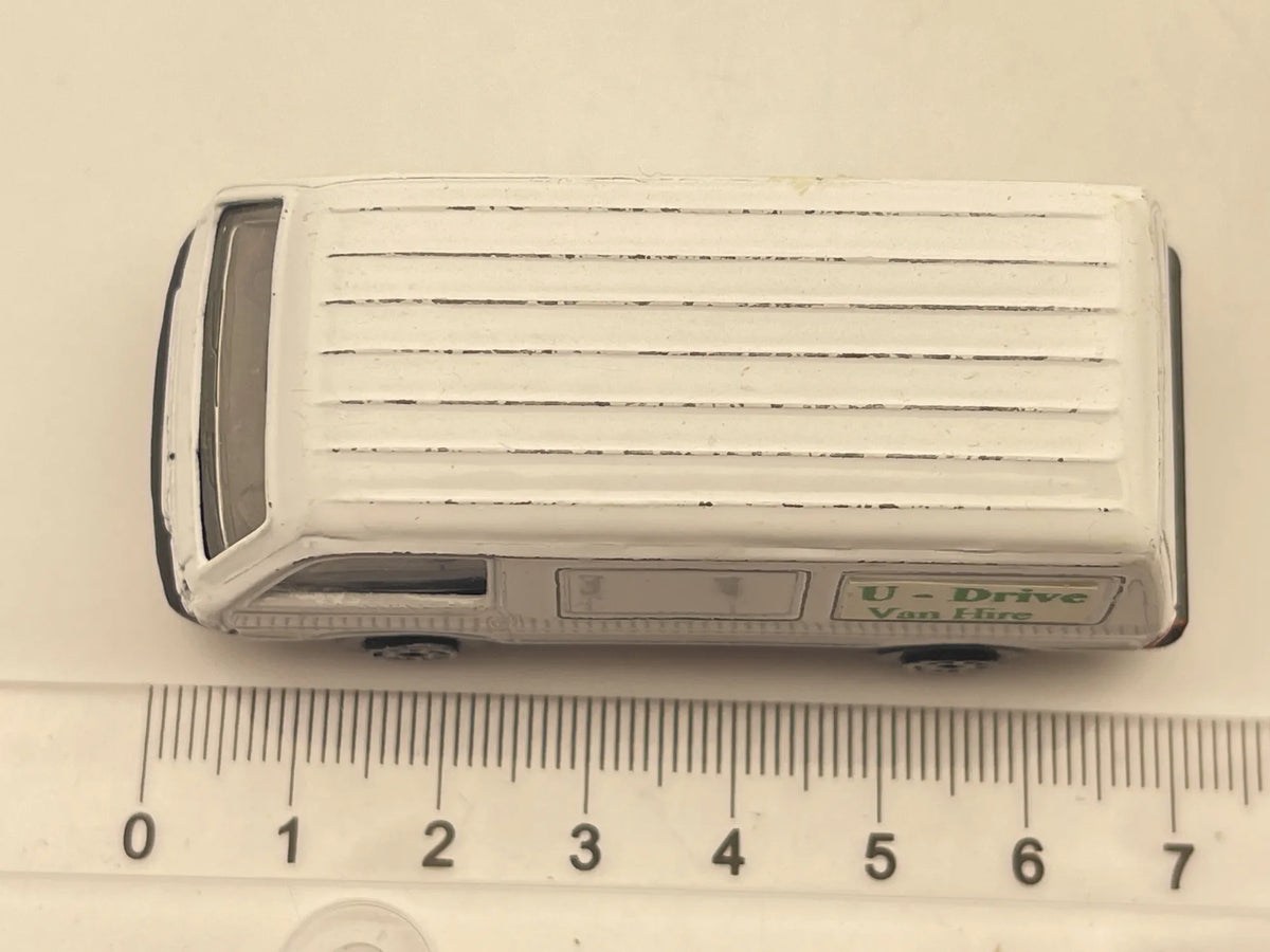 FORD ECONOVAN, Stare Maisto, U-Drive Van Hire, Vintage Die cast, Biały 1:64 – zdjęcie 6