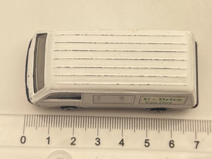 FORD ECONOVAN, Stare Maisto, U-Drive Van Hire, Vintage Die cast, Biały 1:64 – zdjęcie 6