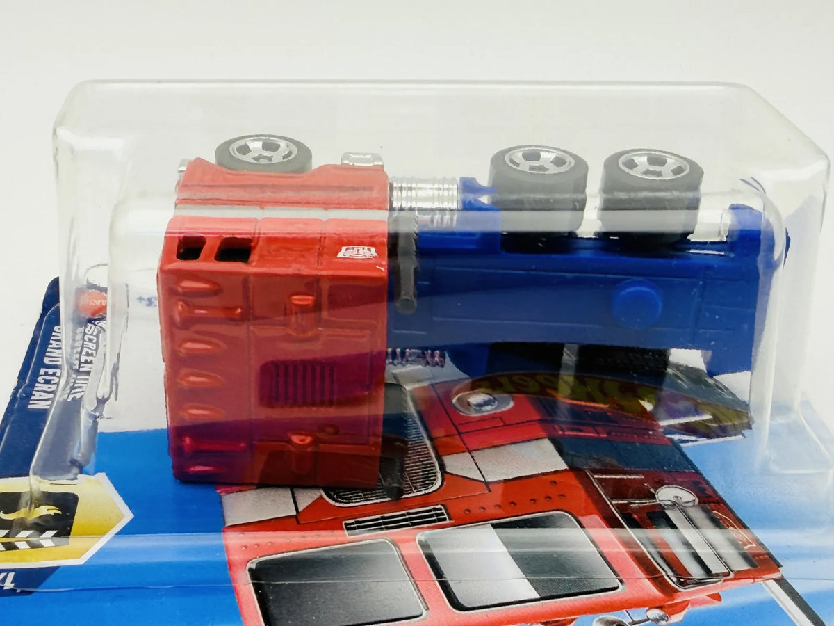 Optimus Prime Hot Wheels HW Screen Time 1:64 Ciężarówka Blister Czerwony – zdjęcie 6