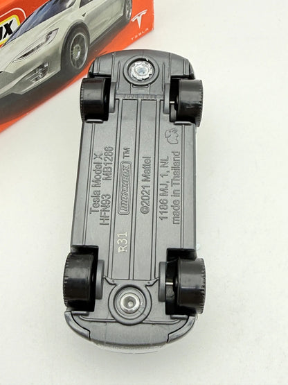 TESLA MODEL X, SUV, Matchbox 2022, Die cast HFT94, Biały, 1:64, Resoraki – zdjęcie 6