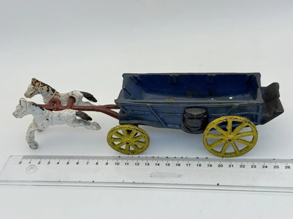 Antyczny Żeliwny wóz zaprzężony w konie 1930 1:16 Made in United States – zdjęcie 6