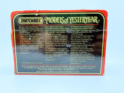 1917 YORKSHIRE STEAM WAGON, Matchbox 1986, Made in Macau, Die cast Y8, 1:64 – zdjęcie 6