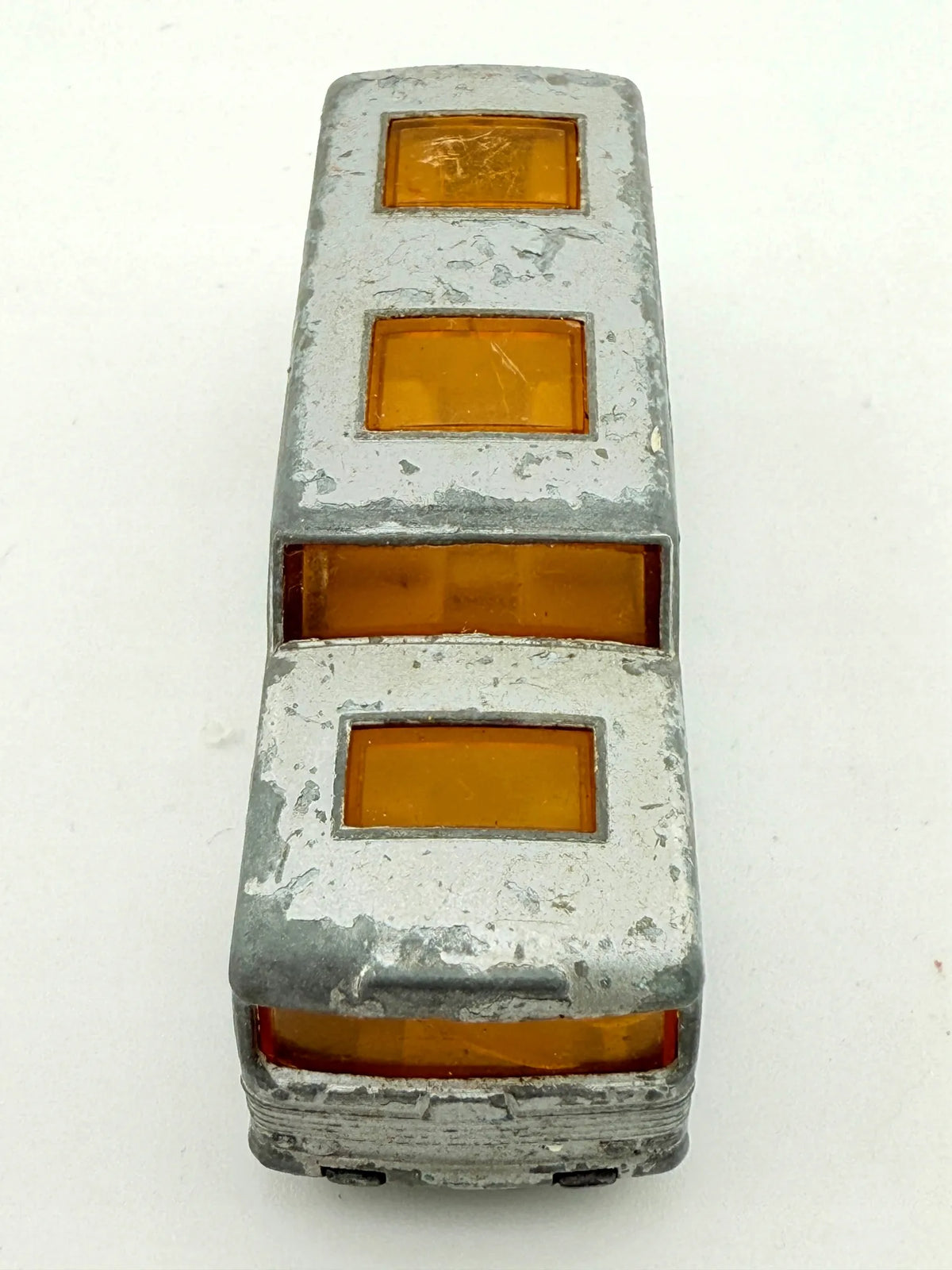 COACH BUS, Matchbox, Made in England, Die cast 66, Srebrny, 1:120, Resoraki – zdjęcie 6