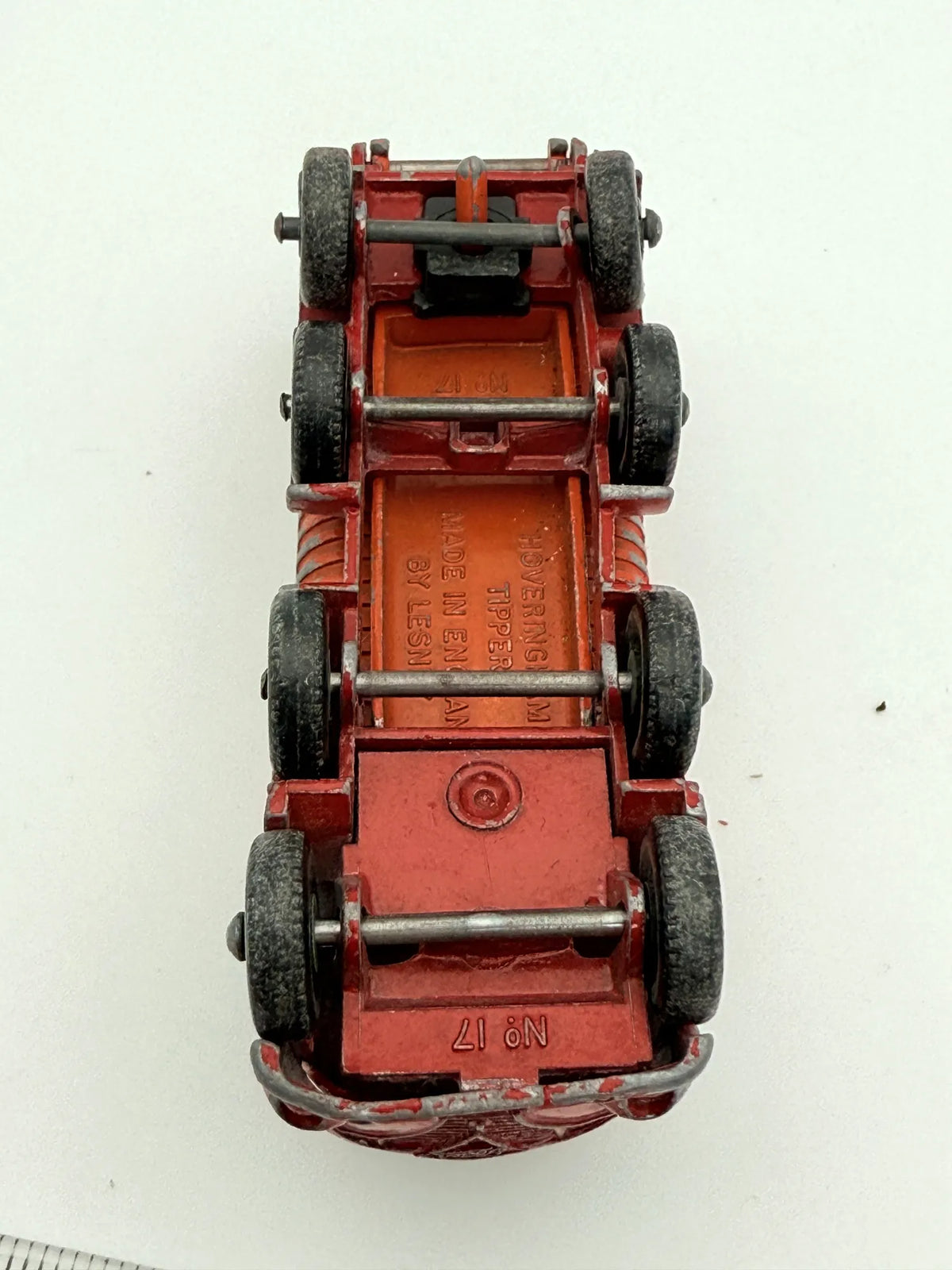 Hoveringham Tipper Lesney Czerwono-Pomarańczowy 1:64 Made in Anglia – zdjęcie 6