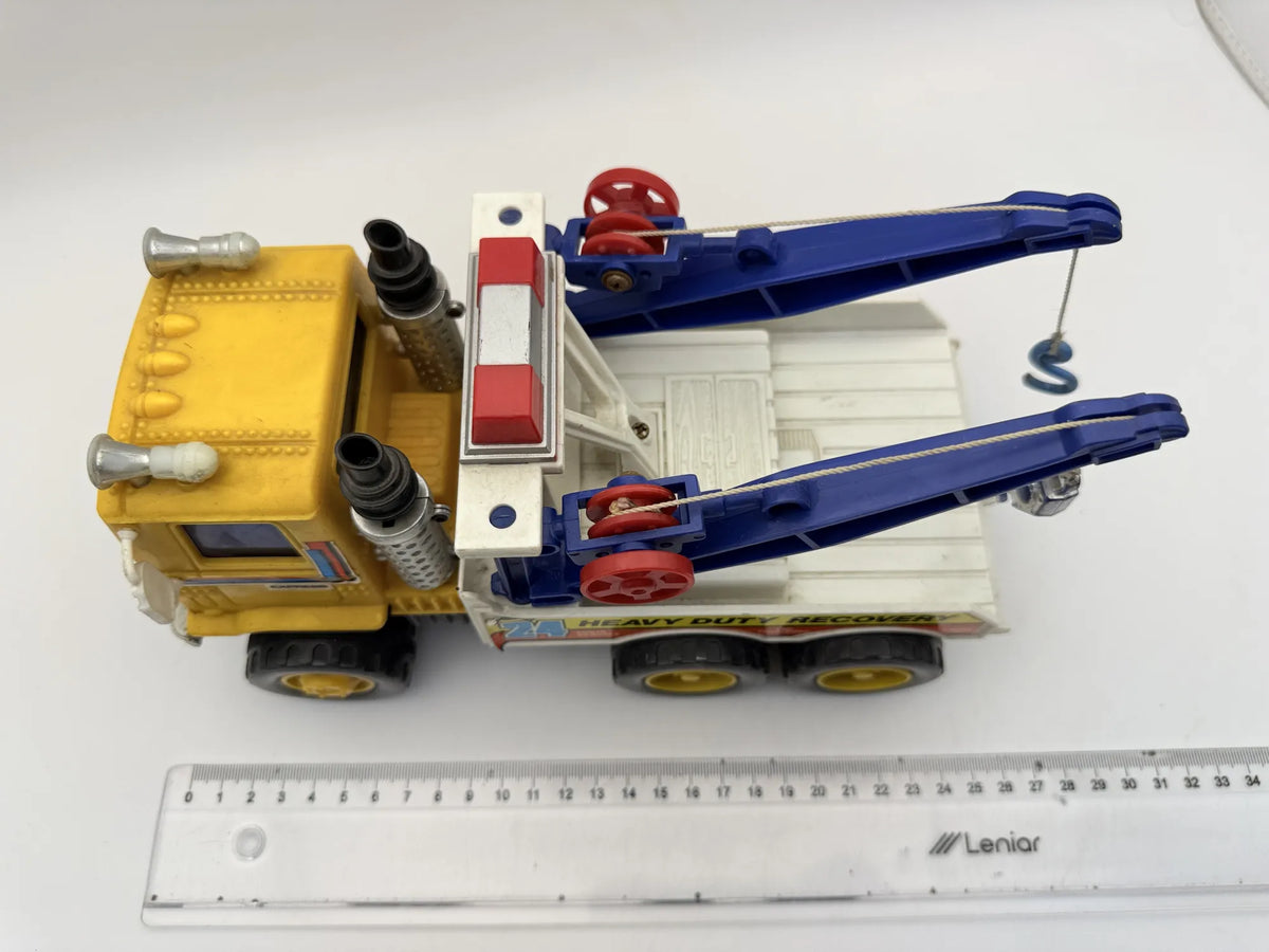 WÓZ HOLOWNICZY / CIĘŻARÓWKA VINTAGE FOUNDATION 1980-1990 Żółty 1:20 – zdjęcie 6