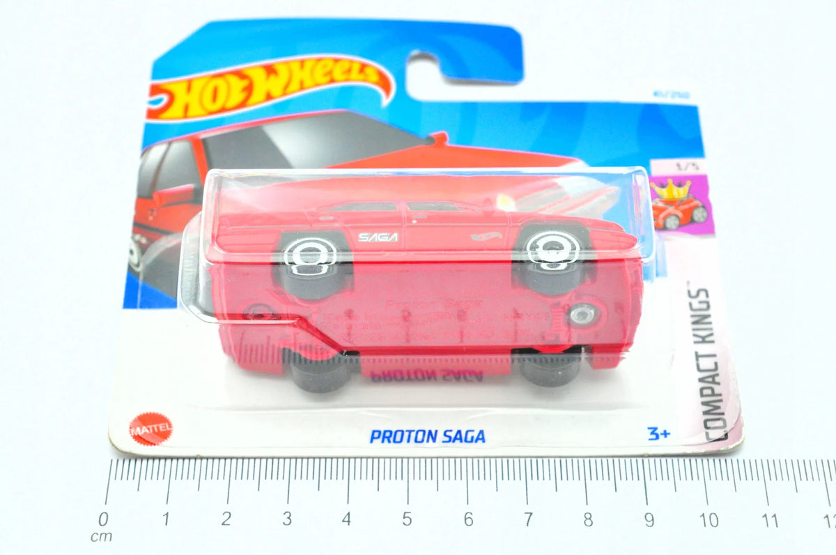 PROTON SAGA, Hot Wheels, Resoraki, Die cast Hry46-N521, Czerwony, 1:64 – zdjęcie 6