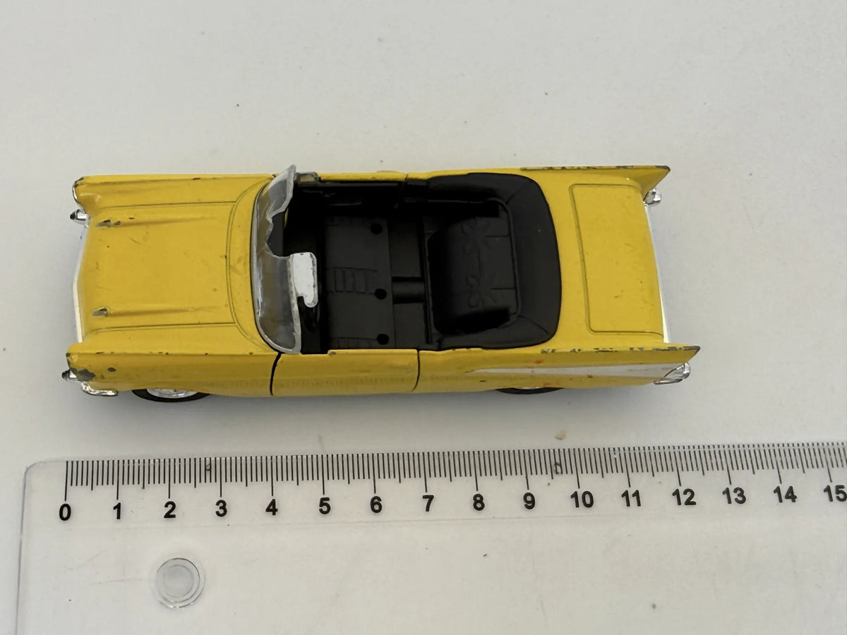 1957 CHEVROLET BEL AIR CONVERTIBLE, Welly, NO.42357, Żółty, 1:40, Resoraki – zdjęcie 6