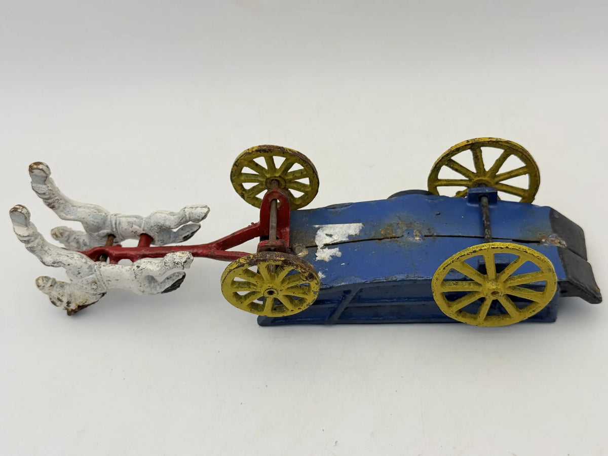 Antyczny Żeliwny wóz zaprzężony w konie 1930 1:16 Made in United States – zdjęcie 7