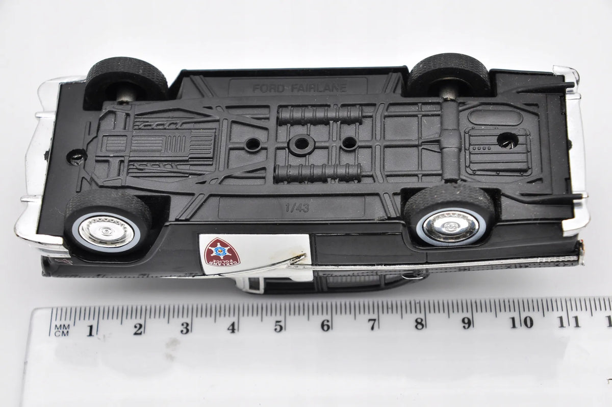 Ford Fairlane Police Car Policja Dinky Toys 1956 Czarny 1:43 Made in United – zdjęcie 7
