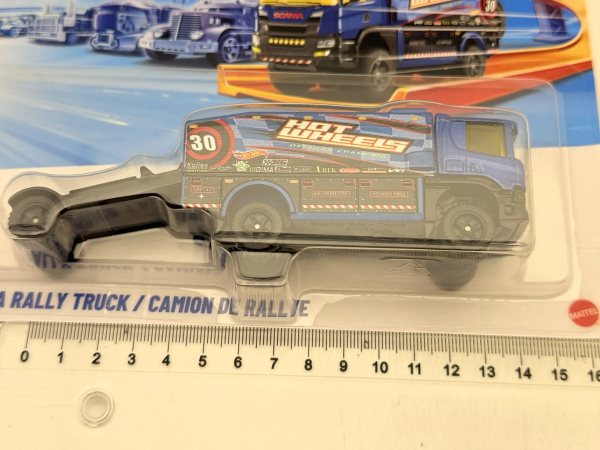 SCANIA RALLY TRUCK, Hot Wheels 2025, HYT56 JMK06, Granatowy, 1:64, Resoraki – zdjęcie 7