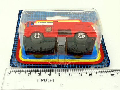 MERRYWEATHER FIRE TRUCK, Matchbox, Resoraki, Die cast Mb-13, Czerwony, 1:64 – zdjęcie 7