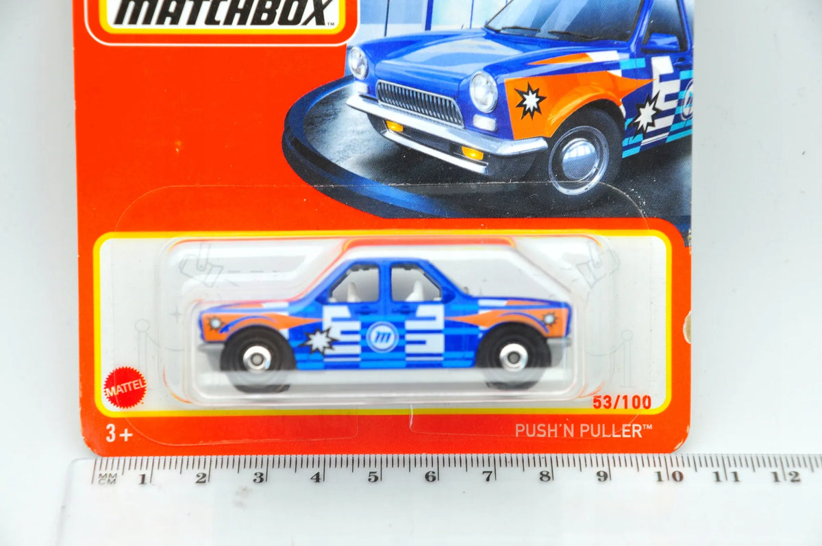 Push 'N Puller Matchbox 2022 Niebieski 1:64 – zdjęcie 7