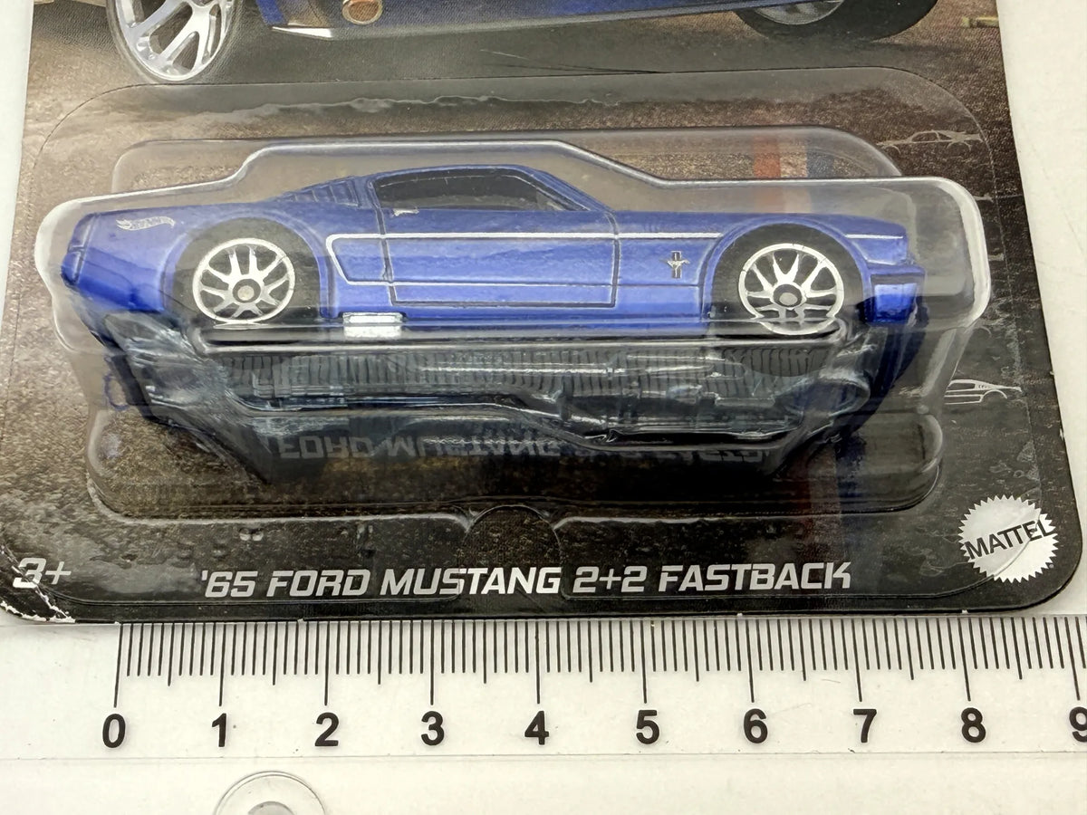 '65 Ford Mustang 2+2 Fastback SILVER Hot Wheels 2024 Niebieski 1:64 2xMetal – zdjęcie 7
