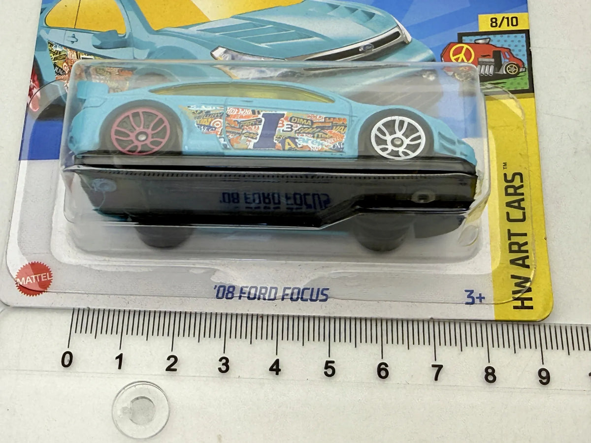 '08 FORD FOCUS HW ART CARS Hot Wheels 2023 Turkusowy 1:64 – zdjęcie 7