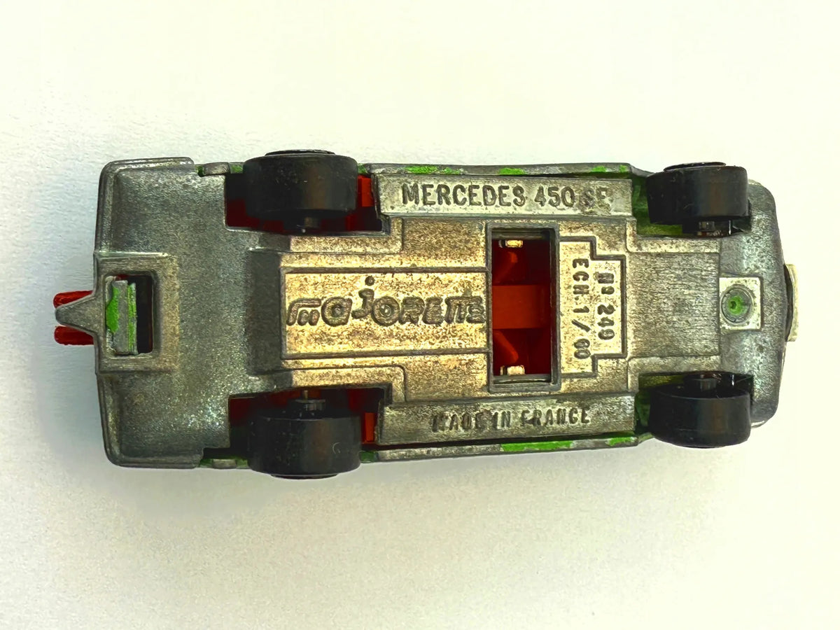 MERCEDES 450 SE, Majorette, Made in France, Die cast No. 209, Zielony, 1:60 – zdjęcie 7