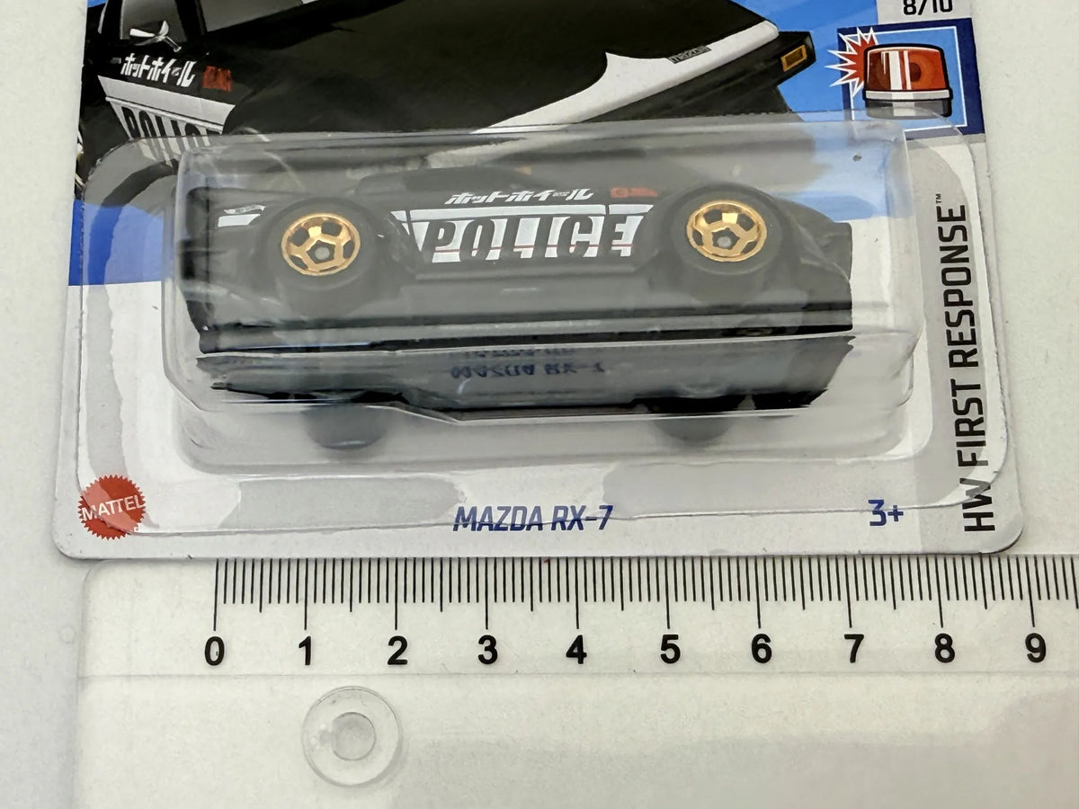 MAZDA RX-7 HW FIRST RESPONSE Policja Hot Wheels 2024 Czarny 1:64 – zdjęcie 7
