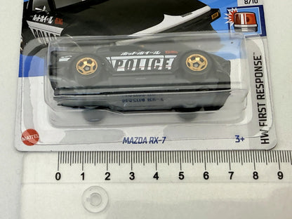 MAZDA RX-7 HW FIRST RESPONSE Policja Hot Wheels 2024 Czarny 1:64 – zdjęcie 7