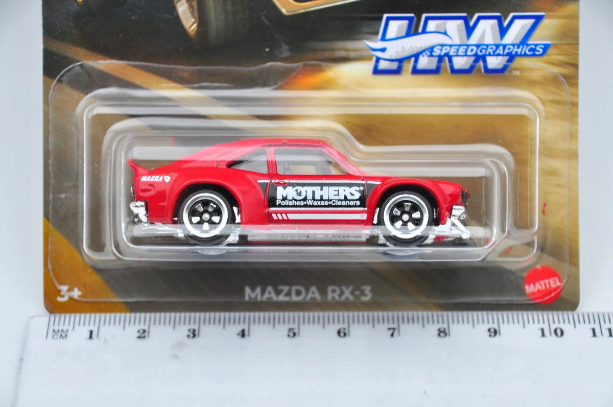 MAZDA RX-3, Hot Wheels Silver 2023, Die cast HRT07, Czerwony 1:64, Resoraki – zdjęcie 7