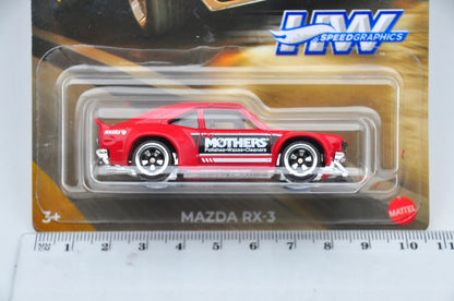 MAZDA RX-3, Hot Wheels Silver 2023, Die cast HRT07, Czerwony 1:64, Resoraki – zdjęcie 7