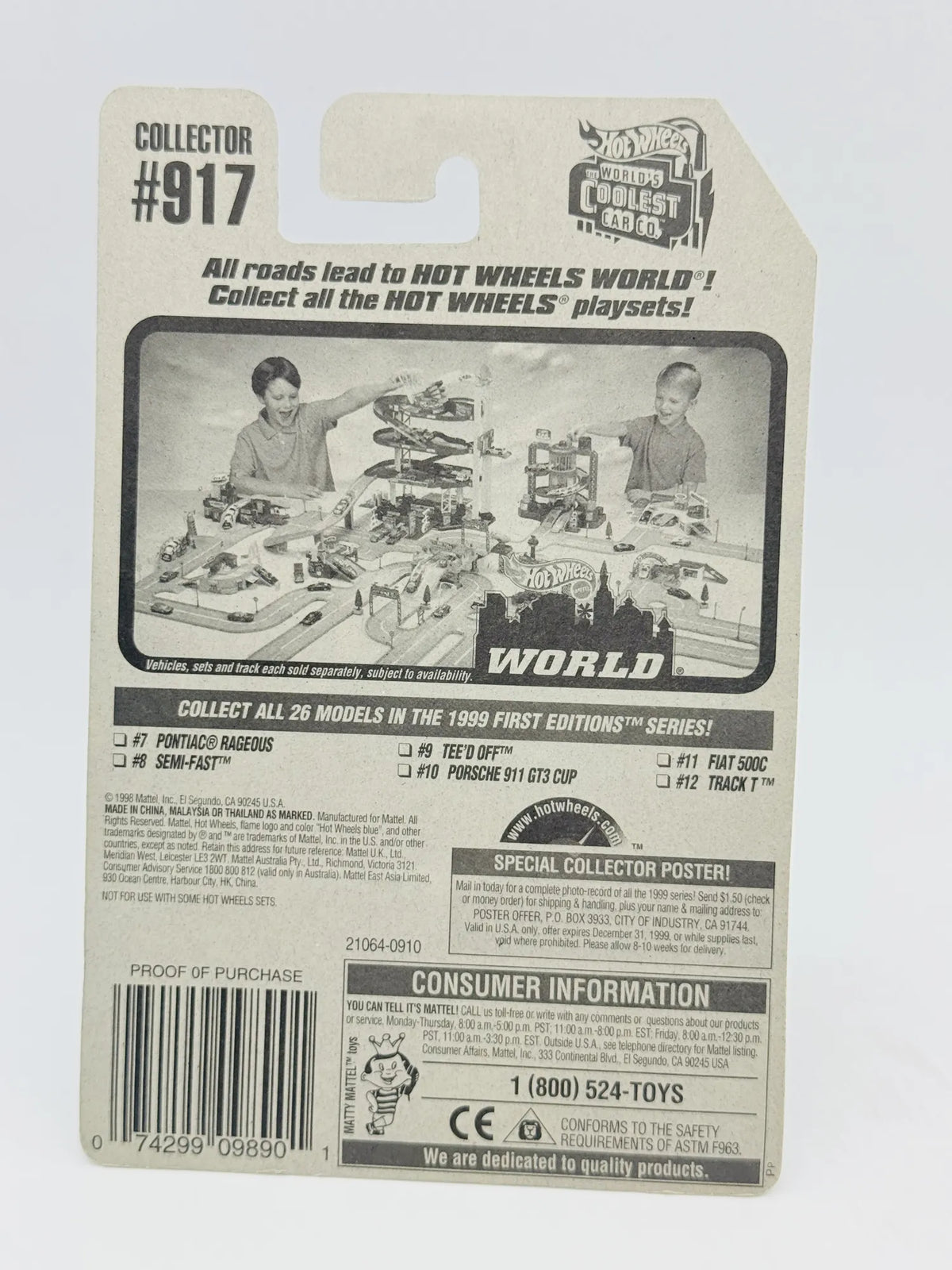 Track T Hot Wheels 1999 First Editions 1:64 Blister Czarny – zdjęcie 7