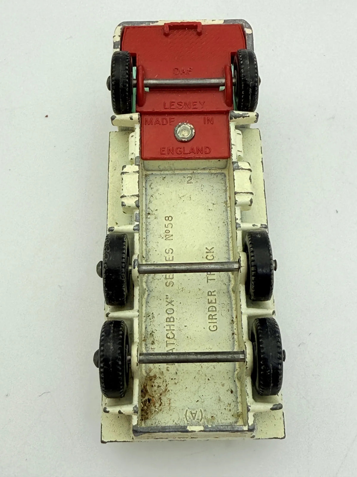 DAF Girder Truck, Matchbox, Made in England, Resoraki, Die cast, Biały 1:87 – zdjęcie 7