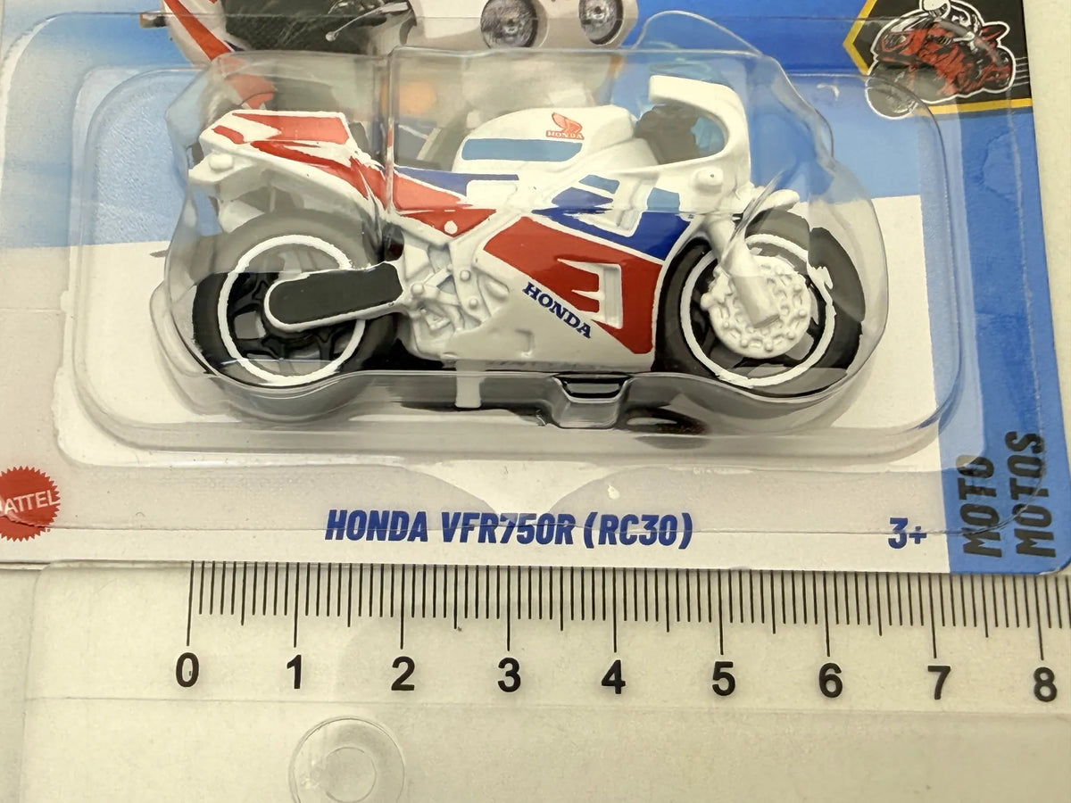 Motocykl HONDA VFR750R RC30 Moto Motos Hot Wheels 2025 Biały 1:64 – zdjęcie 7