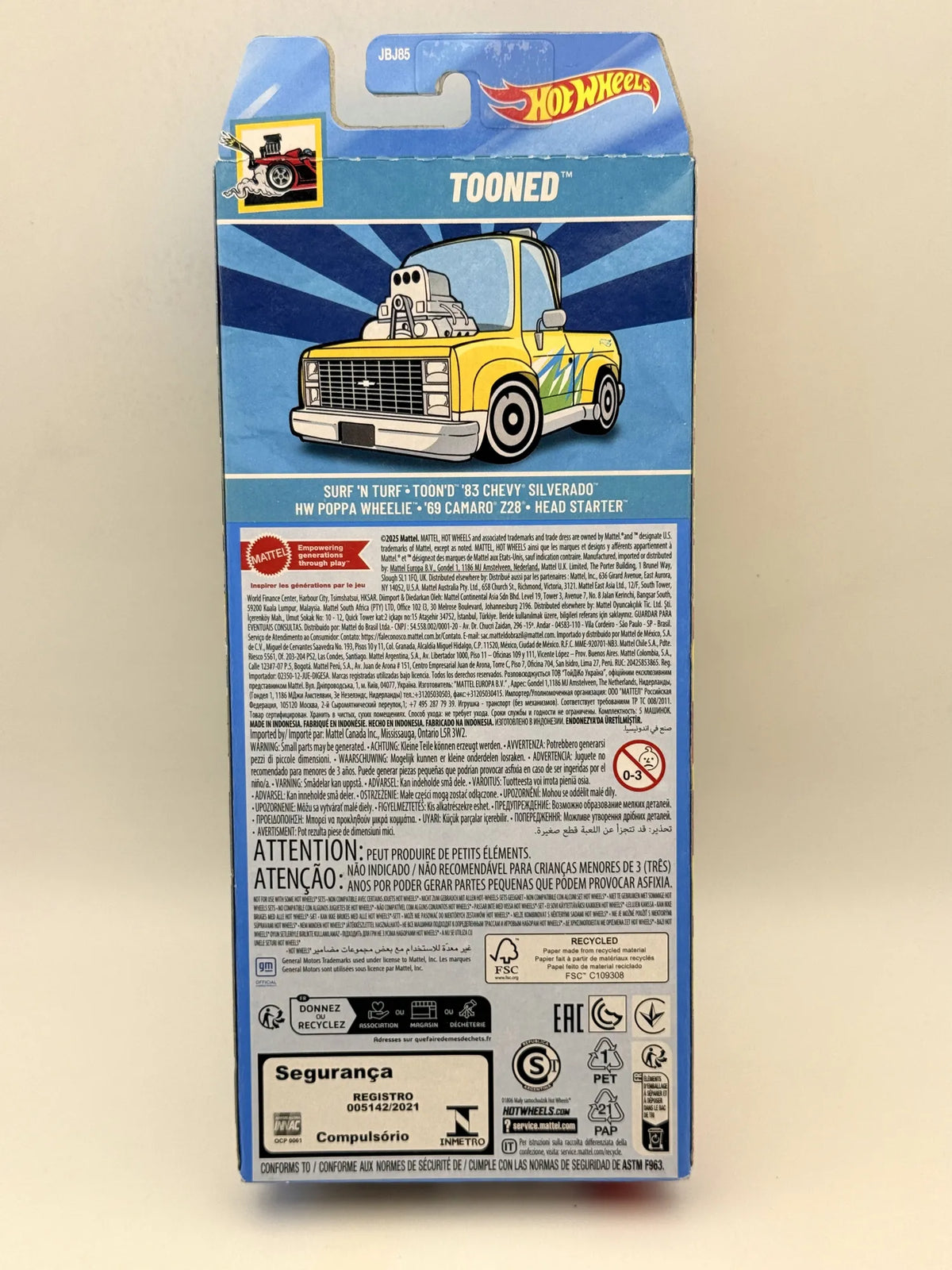 5 PAK TOONED, Hot Wheels 2025, Die cast JBJ85, Wielokolorowy 1:64, Resoraki – zdjęcie 7