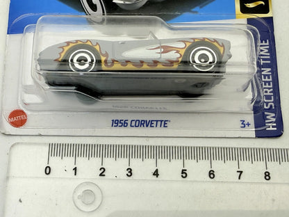 1956 Corvette HW Screen Time Hot Wheels 2021 Srebrny 1:64 – zdjęcie 7