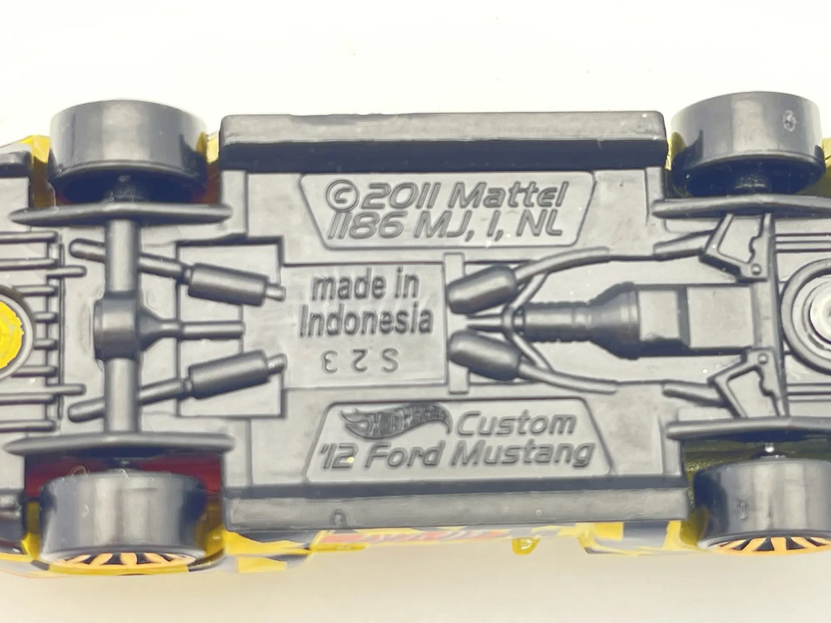 Custom '12 Ford Mustang Drift, Hot Wheels 2011, Die cast 1:64, żółty – zdjęcie 7