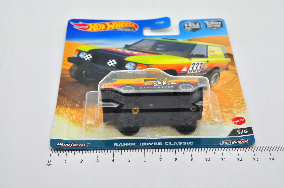 Range Rover Classic Hot Wheels 2021 Żółto-Czerwono-Czarna 1:64 – zdjęcie 7