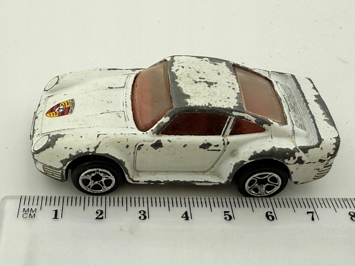 PORSCHE 959, Matchbox, Resoraki, Die cast 19, Biały, 1:64 – zdjęcie 7