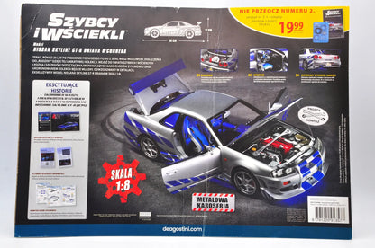 NISSAN SKYLINE GT-R, Deagostini, Resoraki, Die cast, Srebrny, 1:8 – zdjęcie 7