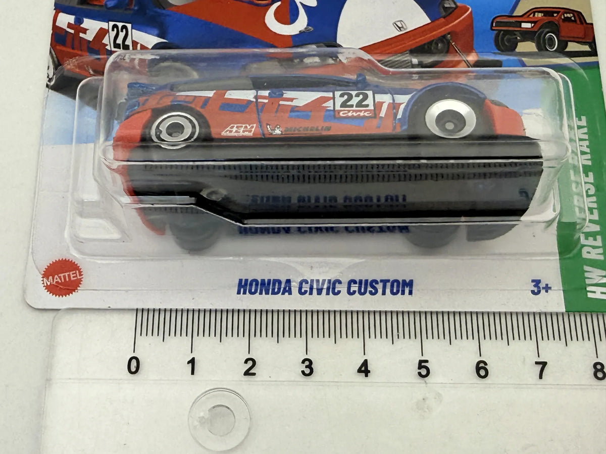 HONDA CIVIC CUSTOM Hw Reverse Rake Hot Wheels 2025 Niebieski 1:64 – zdjęcie 7