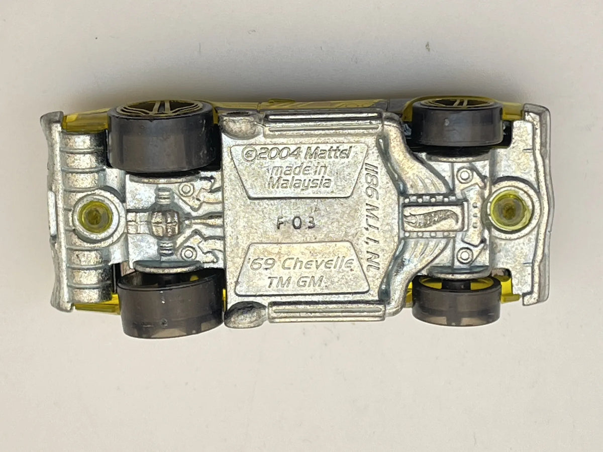 '69 CHEVELLE, Hot Wheels 2004, Resoraki, Die cast F03, I, Nl, Żółty, 1:64 – zdjęcie 7
