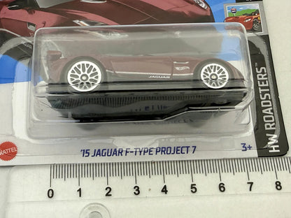 '15 JAGUAR F-TYPE PROJECT 7 HW Roadsters Hot Wheels 2024 Bordowy 1:64 – zdjęcie 7