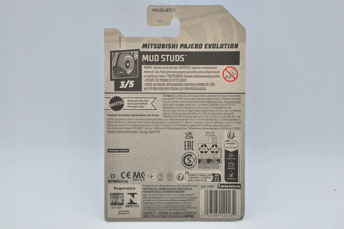 Mitsubishi Pajero Evolution Mud Studs Hot Wheels 2021 Biały 1:64 – zdjęcie 7