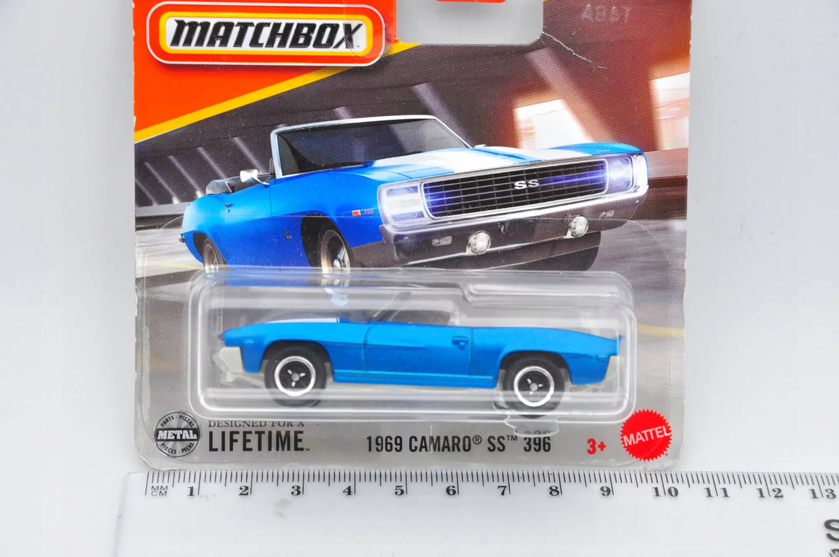 1969 CAMARO SS 396 Matchbox 2024 Niebieska 1:64 – zdjęcie 7