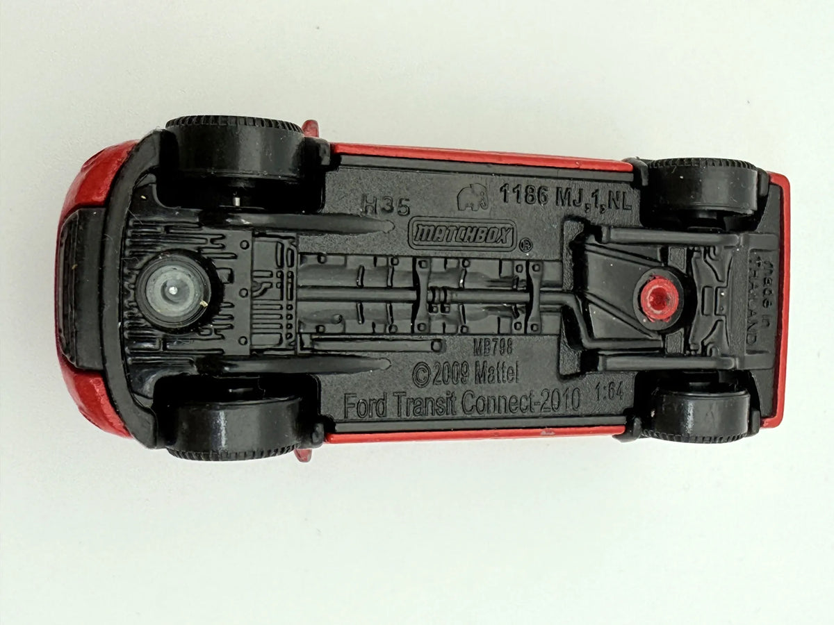 Ford Transit Connect 2010, Matchbox, Resoraki, die cast, 1:64, czerwony – zdjęcie 7